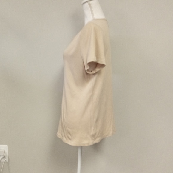 Charter Club Perfectly Soft Pima Women's Tan Short Sleeve Top size XL - Picture 3 of 6